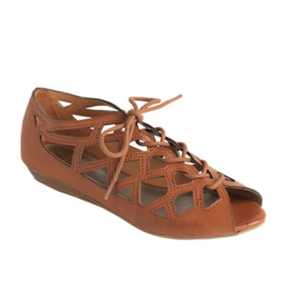 Mia Shoes - MIA 'Liz' Lace Up Peep Toe Cutout Sandals